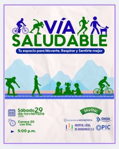 Vía Saludable, 29 de noviembre, desde las 5:00 p.m., prepárate para moverte, respirar y sentirte mejor.